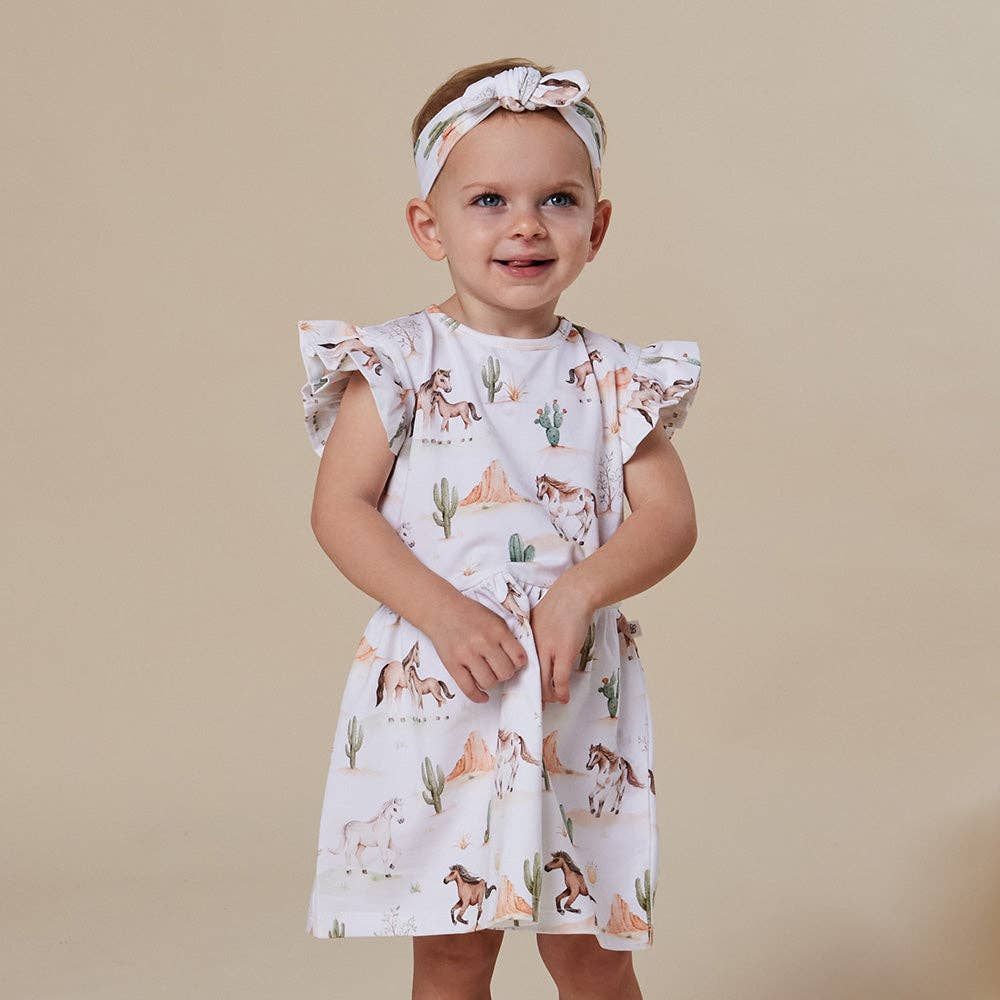 Wild Horses Short Sleeve Organic Dress