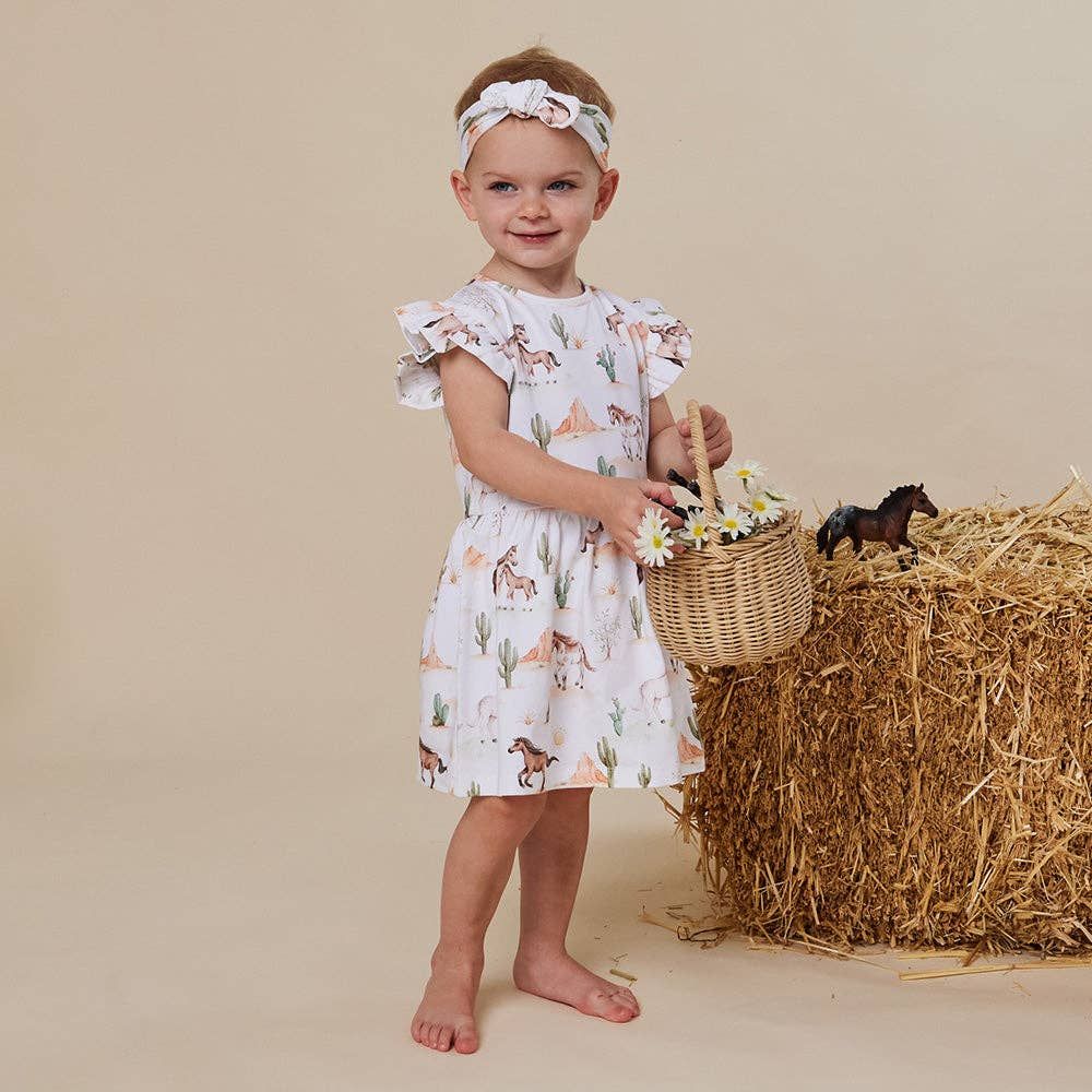 Wild Horses Short Sleeve Organic Dress