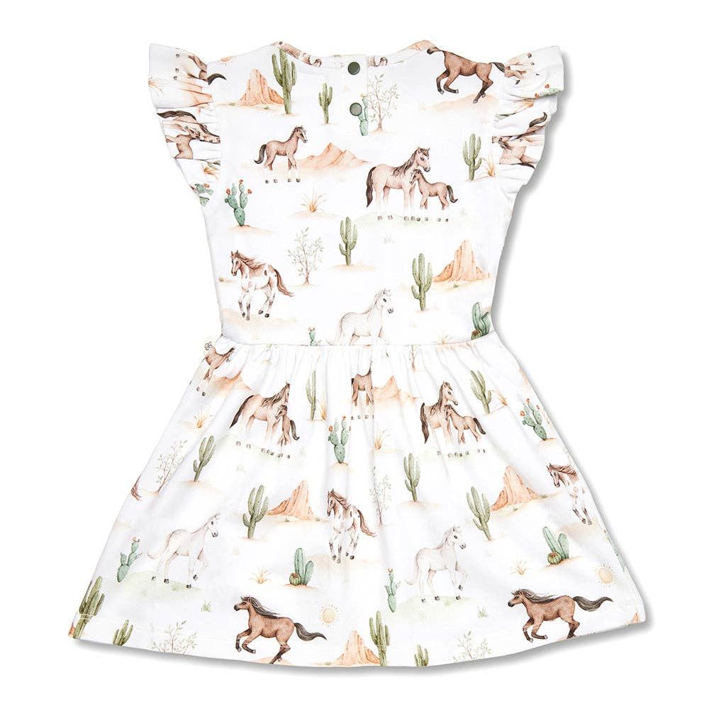 Wild Horses Short Sleeve Organic Dress