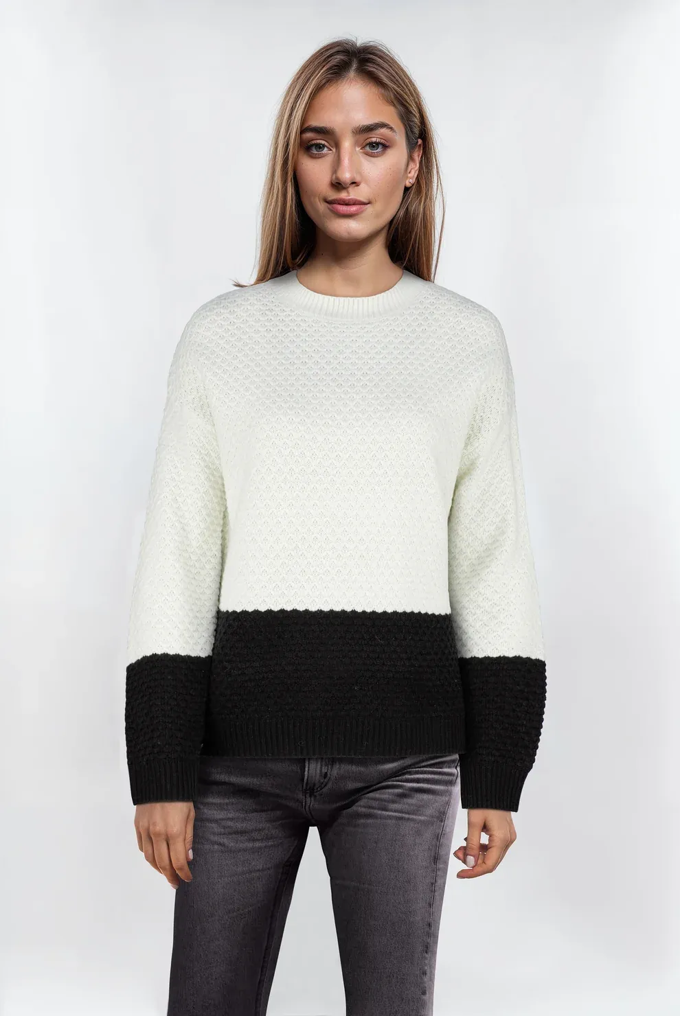 CD-101 2 Tone Crew Neck Jumper