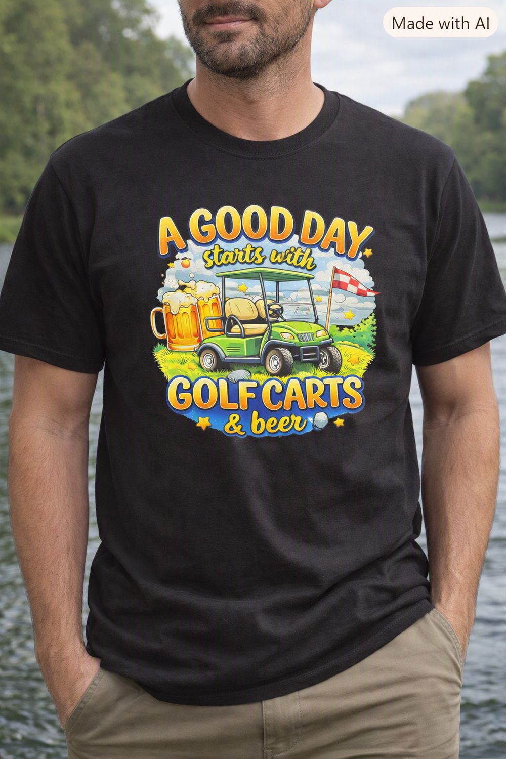 A Good day - T-Shirt, Colour: Black, Size: XL