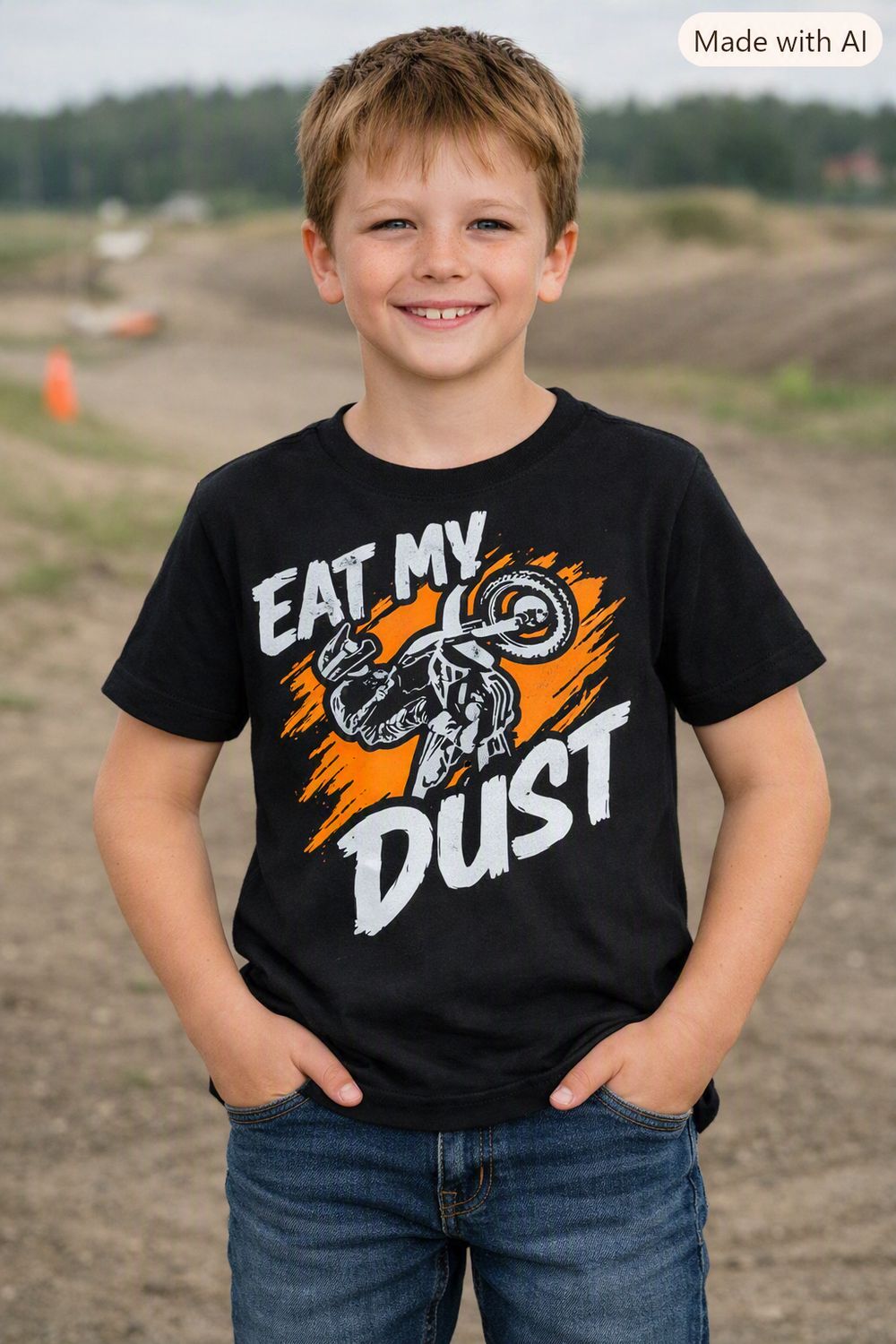 Eat My Dust T-Shirt, Colour: Black, Size: 6