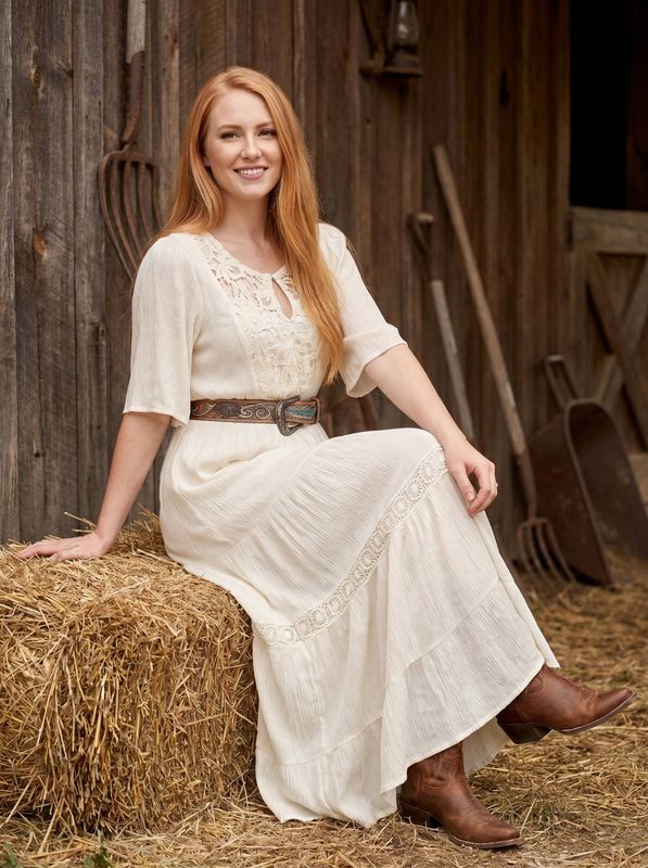 Cowgirl Maxi Dress - Ivory