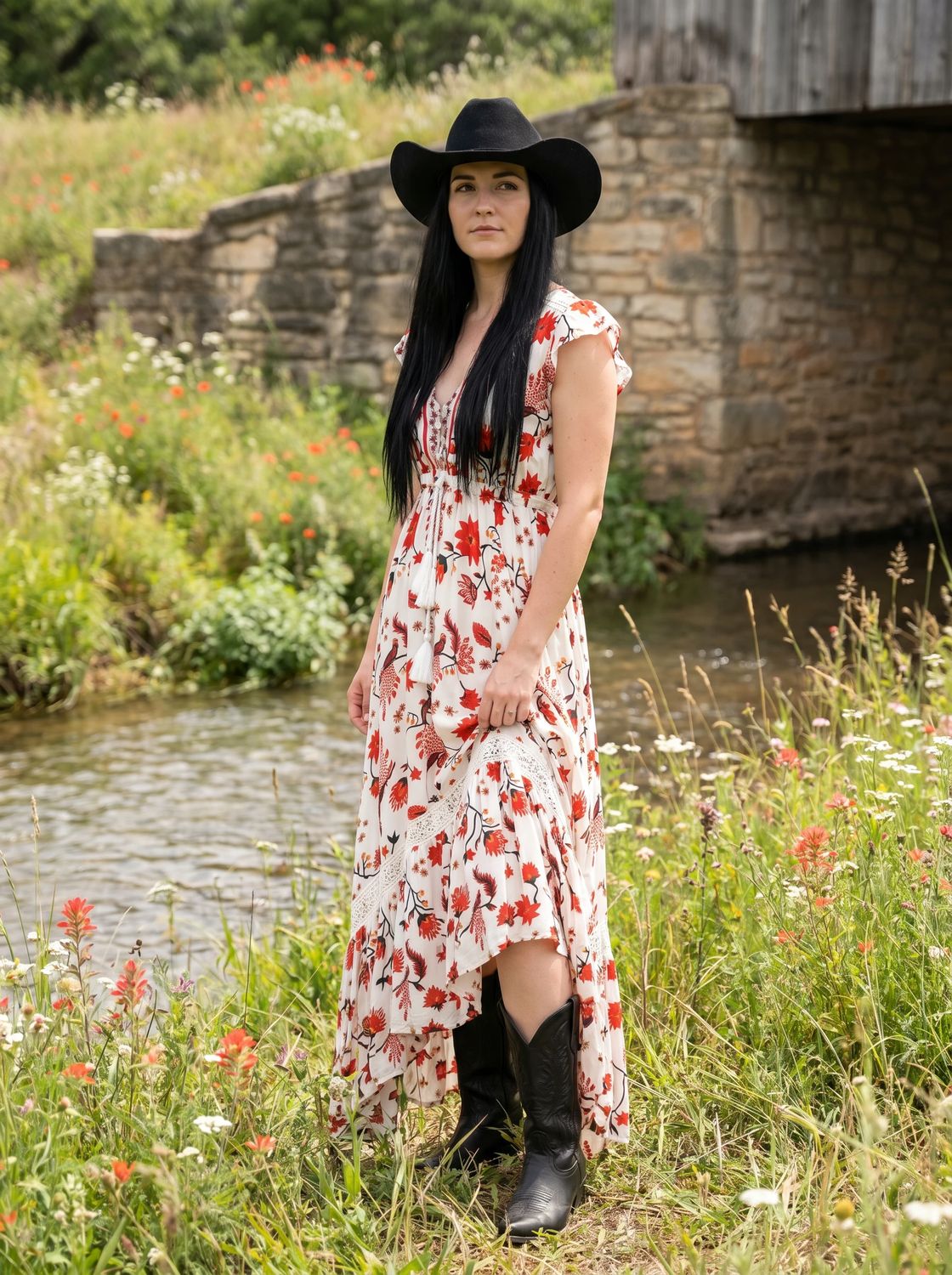 Floral Birds - Red, Size: S