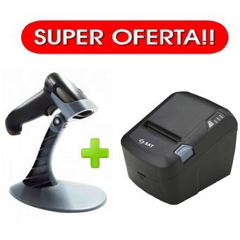 Combo Impresora Pos Sat 16T Usb + Lector Codigo De Barras Sat LD101-1iD Laser Usb