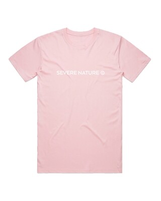 Pink and White Standard Logo tee