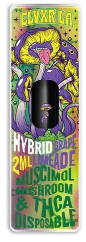 Muscimol Mushroom &amp; THC-A Disposable 2 Grams (2000mg)
Hybrid - Grape Limeade