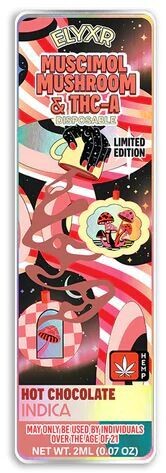 Muscimol Mushroom &amp; THC-A Disposable 2 Grams (2000mg)
Indica - Hot Chocolate (Christmas Exclusive)