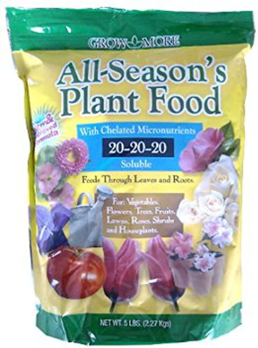 Grow More 7431 All Season&#39;s Fertilizer 20-20-20, 5-Pound