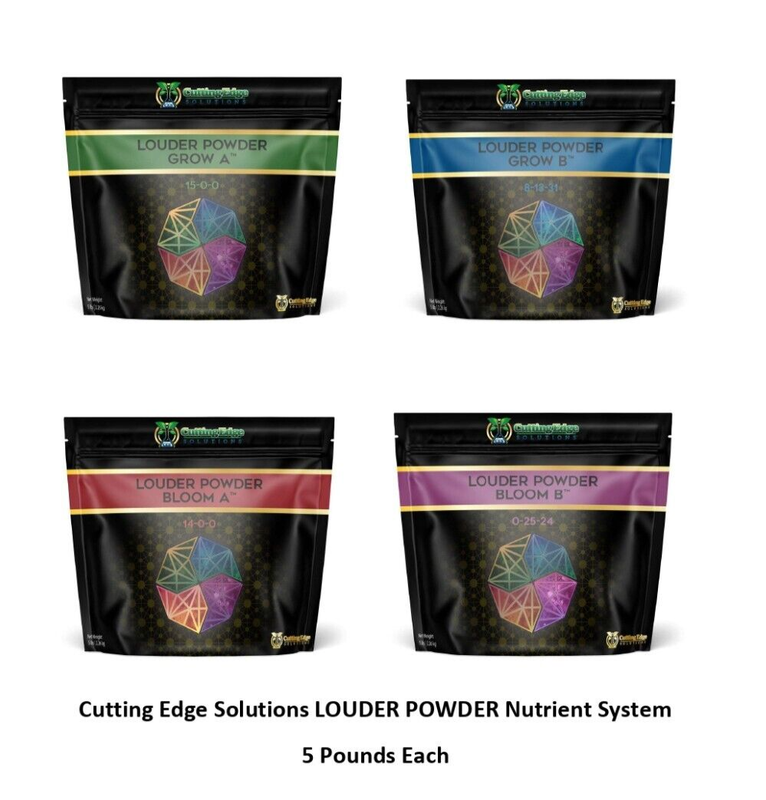 Cutting Edge Solutions Louder Powder Grow A (15-0-0)5lb,B(8-13-31)  , Bloom A (14-0-0) 5lb, B (0-25-24) 5lb   Set
