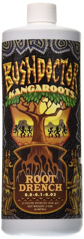 FoxFarm Bushdoctor Kangaroots Liquid Root Drench - Root Inoculant to Develop Root Mass, Full of Microbes and Nutrients Formula for Hydroponic &amp; Soil Application - NPK 0.8-0.1-0.03  32oz
