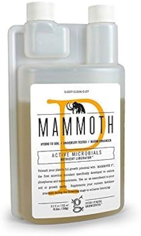 Mammoth p Organic Bloom Booster | Organic Fertilizer Microbial Inoculant | 16% Proven Increase in Yield | University Developed and Growers Approved 1000ml