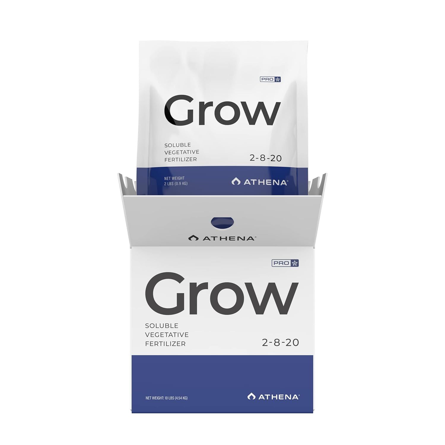 Athena Pro Grow (10 lb) Dry Soluble hydroponic Vegetative Fertilizer - Vegetative &amp; Flowering Phase Nutrient - 100% Soluble, No Sediment, Compatible with All Fertigation Systems