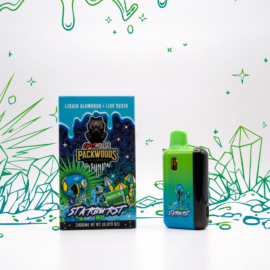 Starburst Liquid Diamonds + Live Resin 2000MG