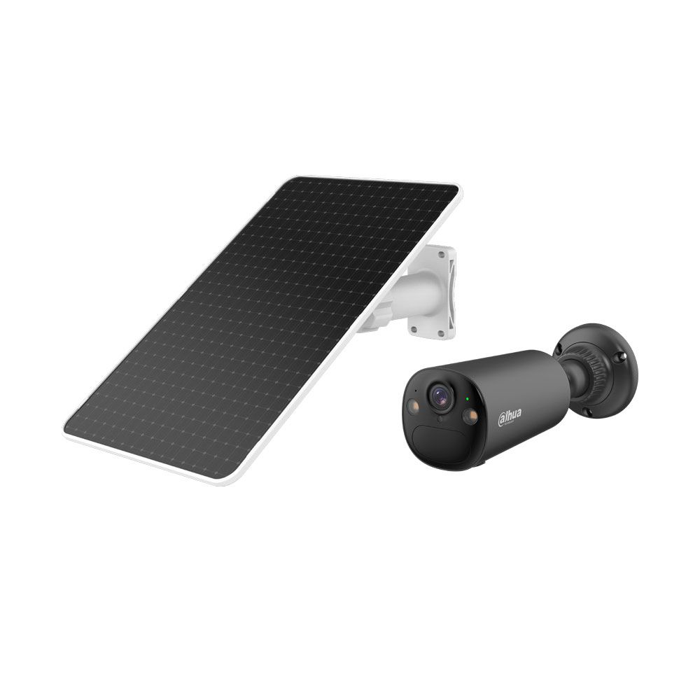 Cámara IP WiFi Dahua de 4MP con batería XL, panel solar y detección IA