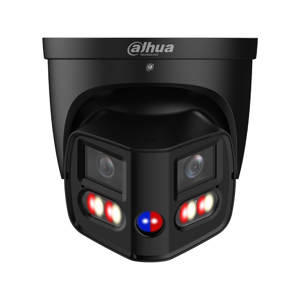 Minidomo IP panorámico Dahua WizSense 3 de 8MP con visión 180° en negro para exterior