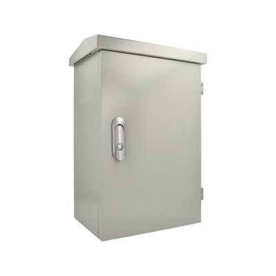 Caja metálica beige IP65 con ventilador y rail DIN