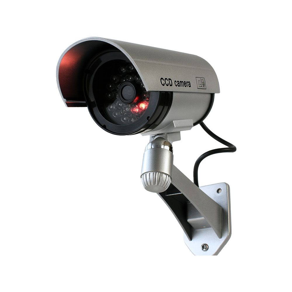 Cámara simulada de exterior con LED intermitente