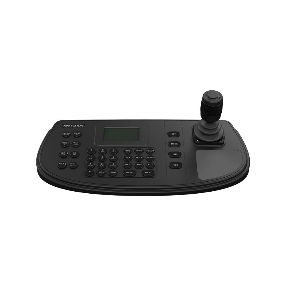 Teclado de control IP Hikvision para CCTV con joystick de 4 ejes y pantalla LCD
