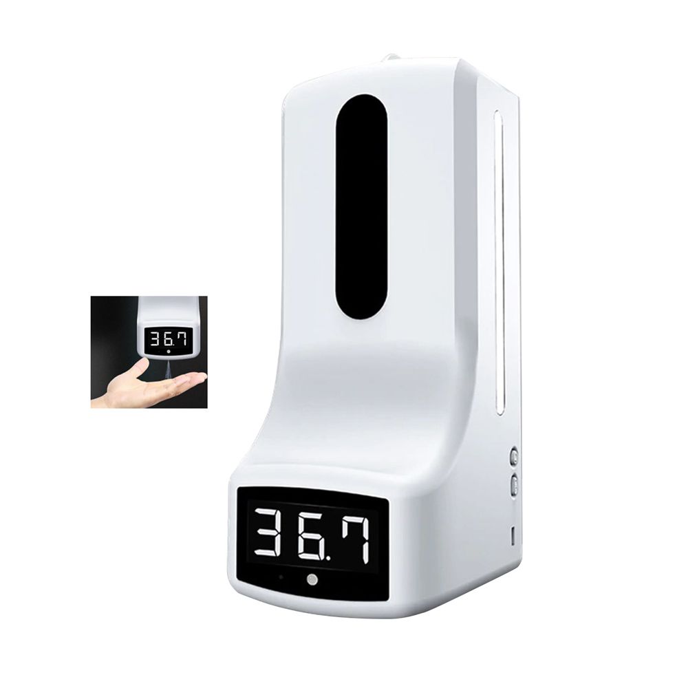 Dispensador de gel hidroalcohólico con medidor de temperatura corporal
