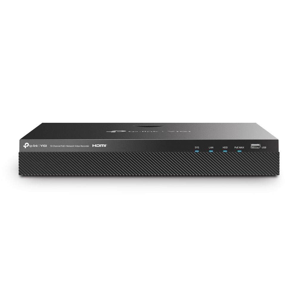 NVR IP 8MP de 16 canales con PoE+ y analítica inteligente