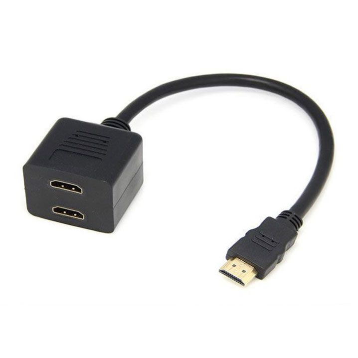 Splitter de 1 entrada HDMI macho a 2 salidas HDMI hembra
