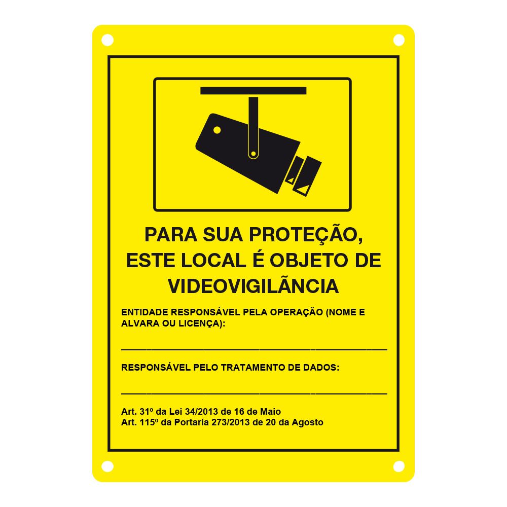 Placa de CCTV en portugués