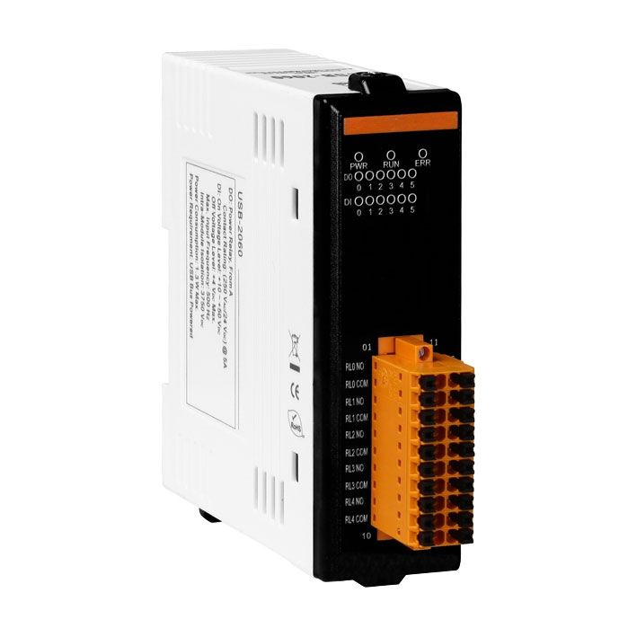 Módulo USB de 6 entradas/salidas de relé