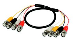 Cable preparado múltiple de 2 metros, conectores macho BNC