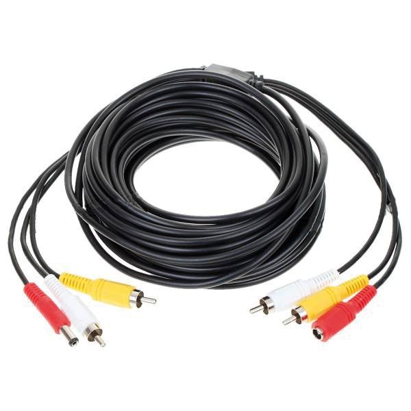Cable coaxial alargador para señales de vídeo, audio y alimentación