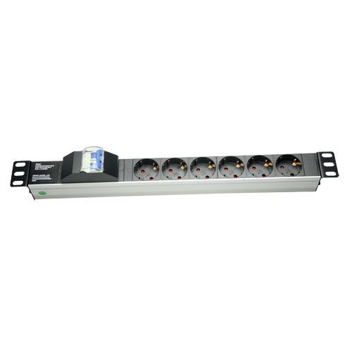 Toma de corriente múltiple de 6 salidas 250V CA /16A, formato rack
