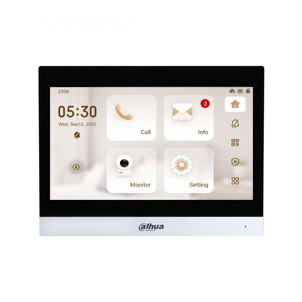 Monitor interior IP y Wi-Fi Dahua serie VTH8 de 10 pulgadas con PoE estándar