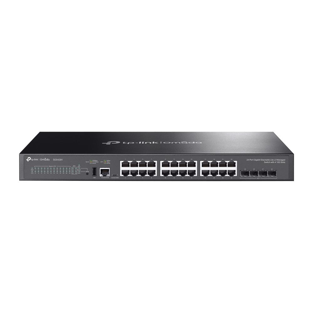 Switch L3 gestionable TP-Link Omada de 24 puertos Gigabit + 4 SFP+ 10G