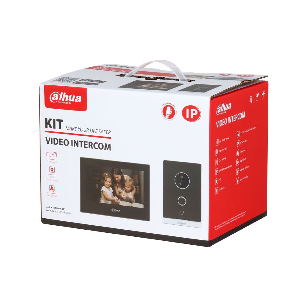 Kit de videoportero IP WiFi Dahua con estación exterior, monitor WiFi y PoE