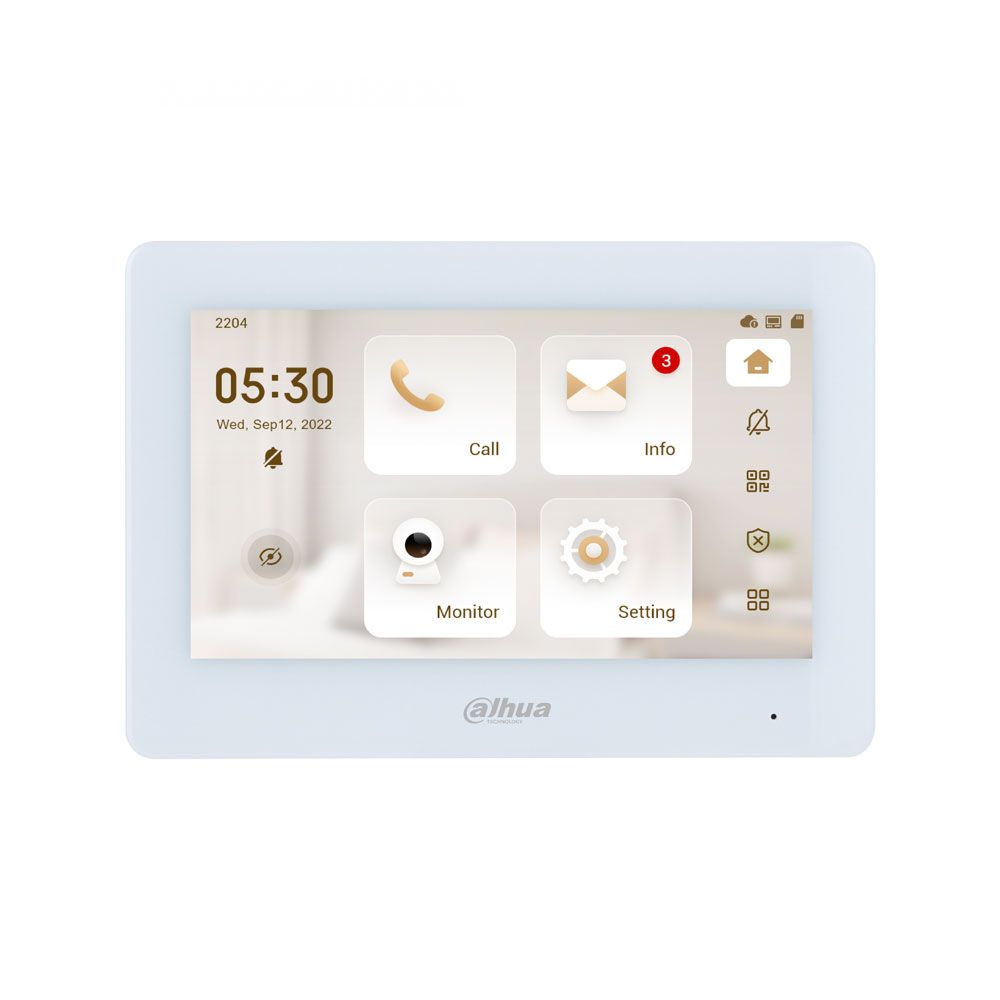 Monitor interior IP y Wi-Fi Dahua serie VTH5 de 7 pulgadas con PoE