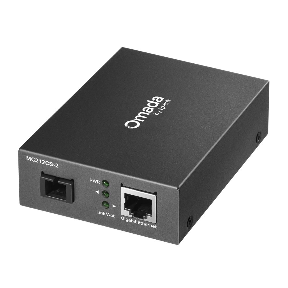 Conversor de medios gigabit TP-Link Omada de 2 km con tecnología WDM