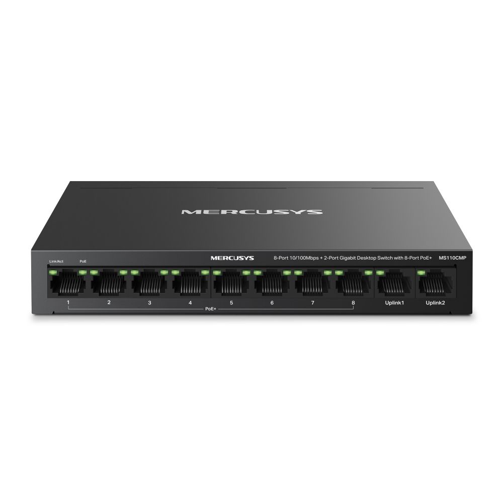 Switch PoE Fast Ethernet TP-Link Mercusys de 10 canales