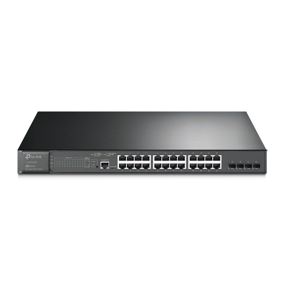 Switch L2+ Gigabit con 24 puertos PoE+ y 4 SFP
