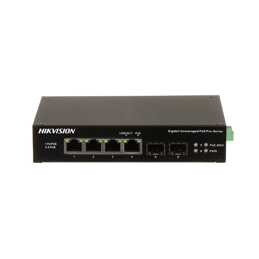 Switch PoE de 4 puertos + 2 SFP Gigabit
