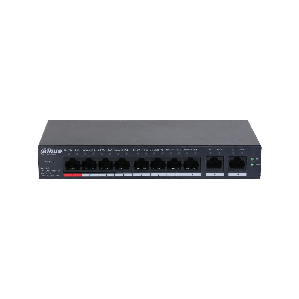 Switch gestionable L2 en la nube de 10 puertos con 8 PoE