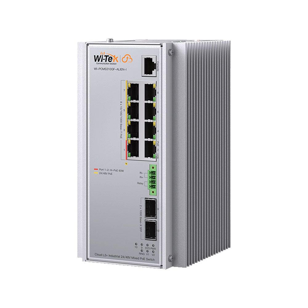 Switch PoE industrial cloud L2+ 24/48V Wi-Tek ALIEN-I