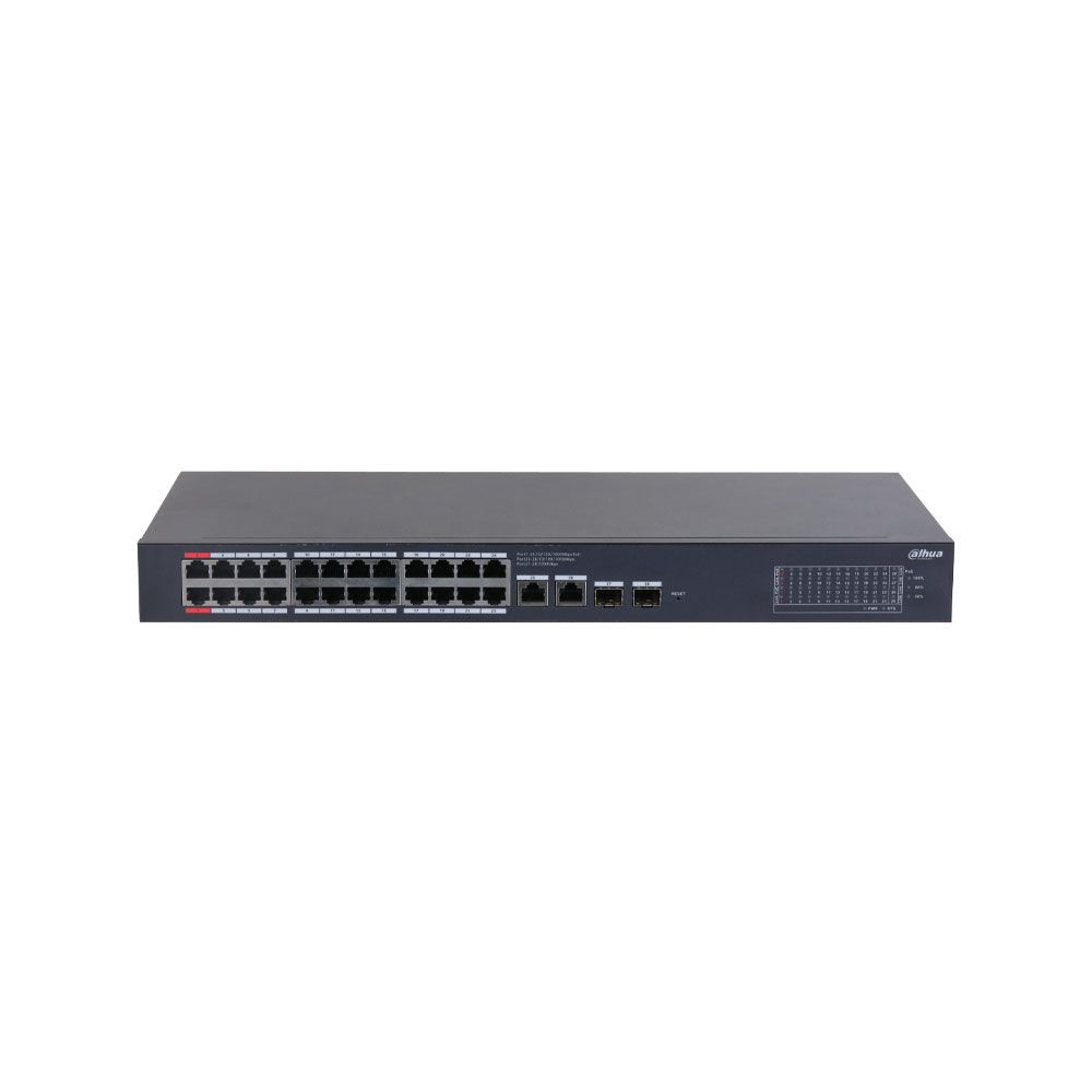 Switch cloud gestionable Gigabit Dahua con 24 puertos PoE