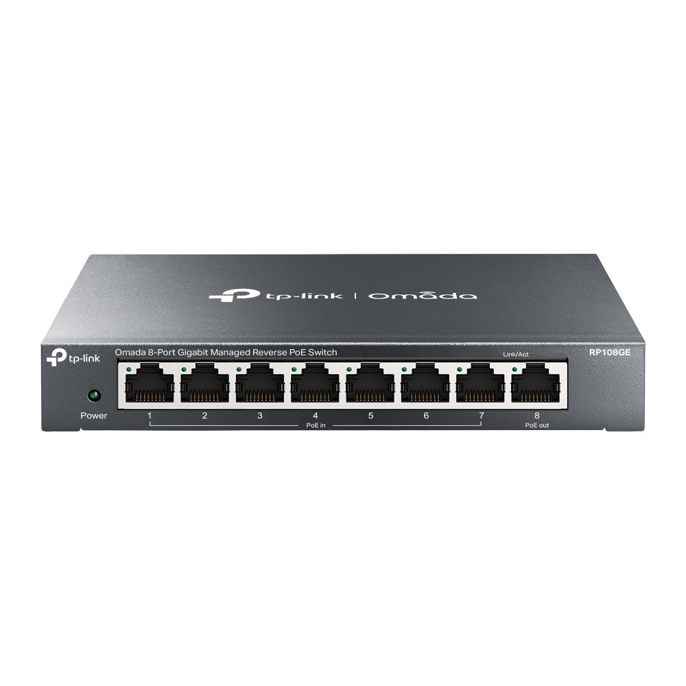 Switch reverse PoE gigabit TP-Link Omada de 8 canales