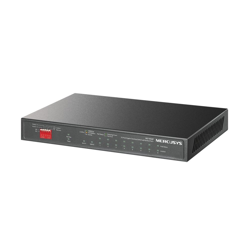 Switch PoE+ gigabit TP-Link Mercusys de 10 canales
