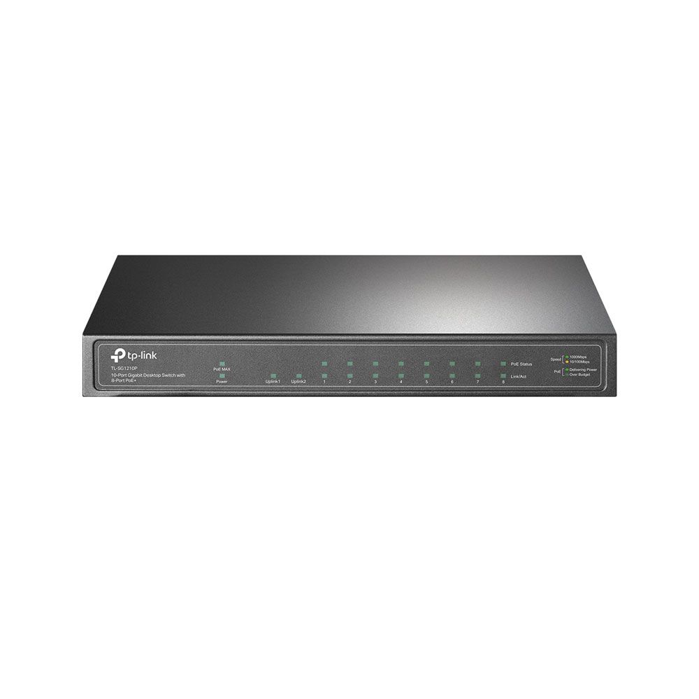 Switch no gestionable Gigabit PoE+ TP-Link de 10 puertos con SFP