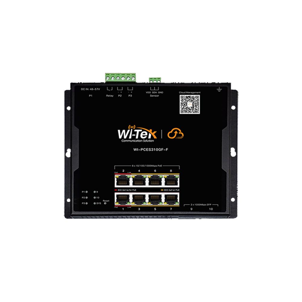 Switch PoE industrial gestionado en la nube de 8 puertos Gigabit