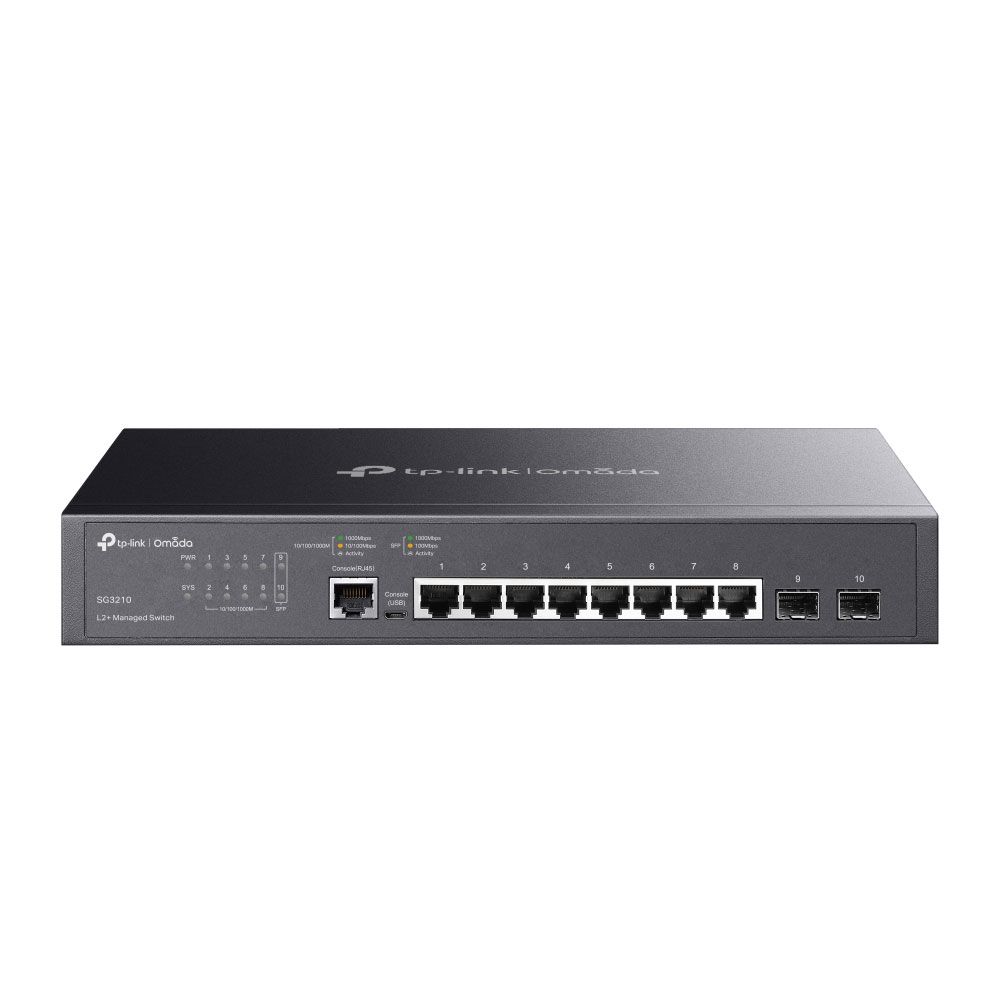 Switch L2+ Gigabit con 8 puertos RJ45 y 2 SFP