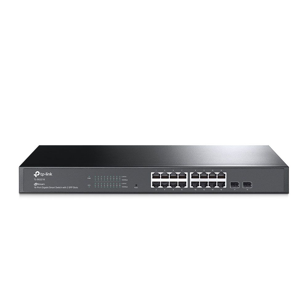 Switch L2 Gigabit con 16 puertos RJ45 y 2 ranuras SFP