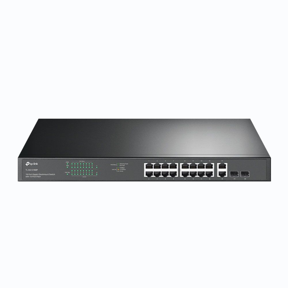 Switch PoE+ Gigabit de 16 puertos y 2 combo SFP