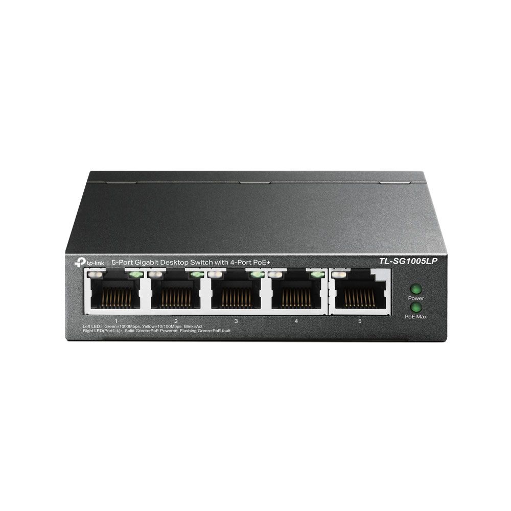 Switch Gigabit de 5 puertos con PoE+ de 4 puertos